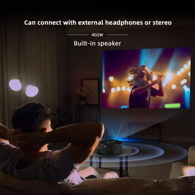 HD Mini Projector Home Media Player Audio  Wired LED YT200 Portable Proyectors 320X180 Same Screen Projector For Android IOS